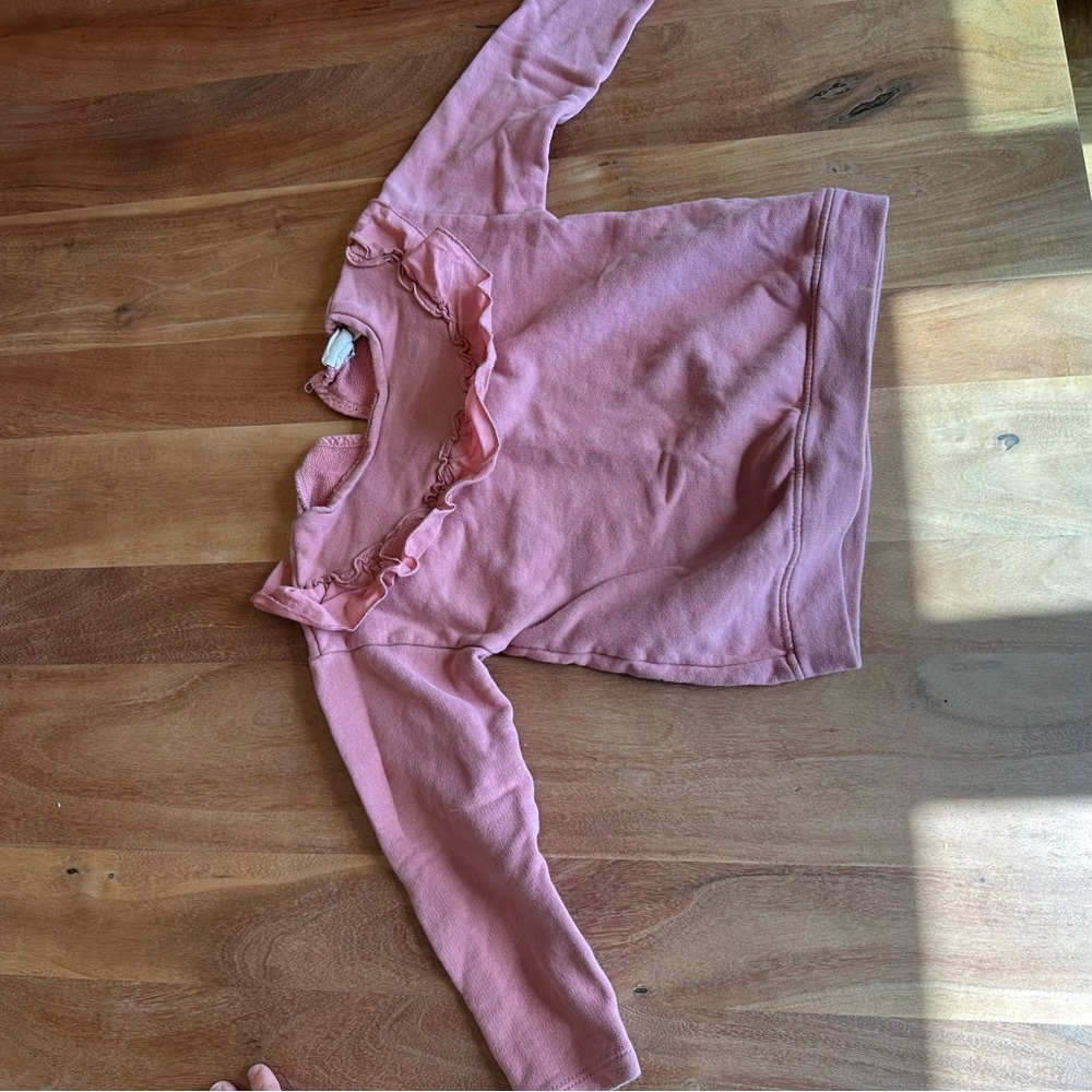 Zara Pink Ruffled Sweatshirt size 3/4